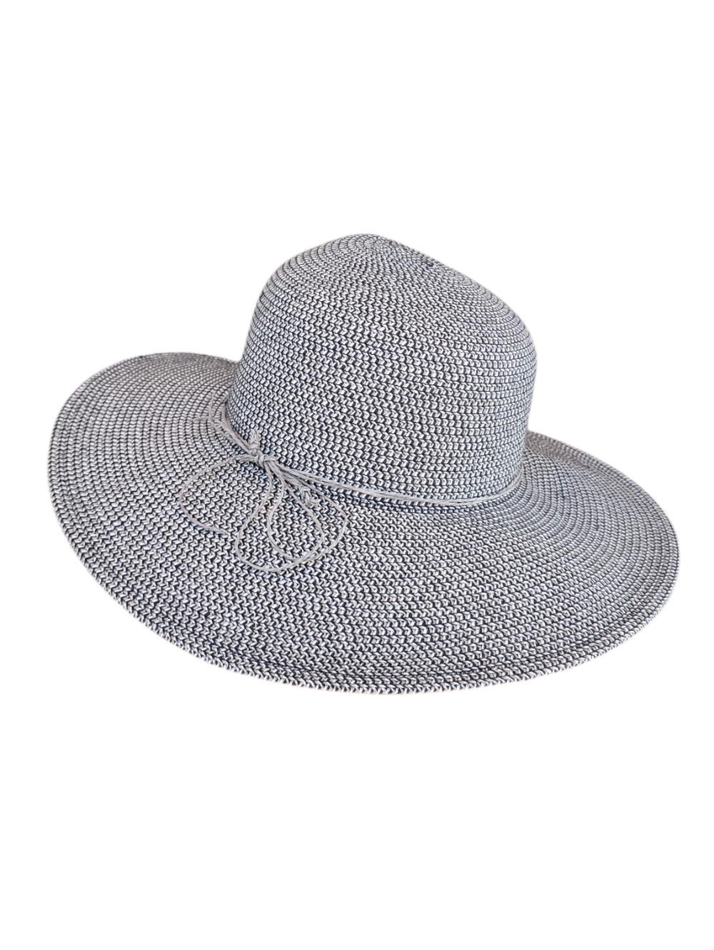 Nine West Straw Black Tan Wide Brim Packable Summer Hat